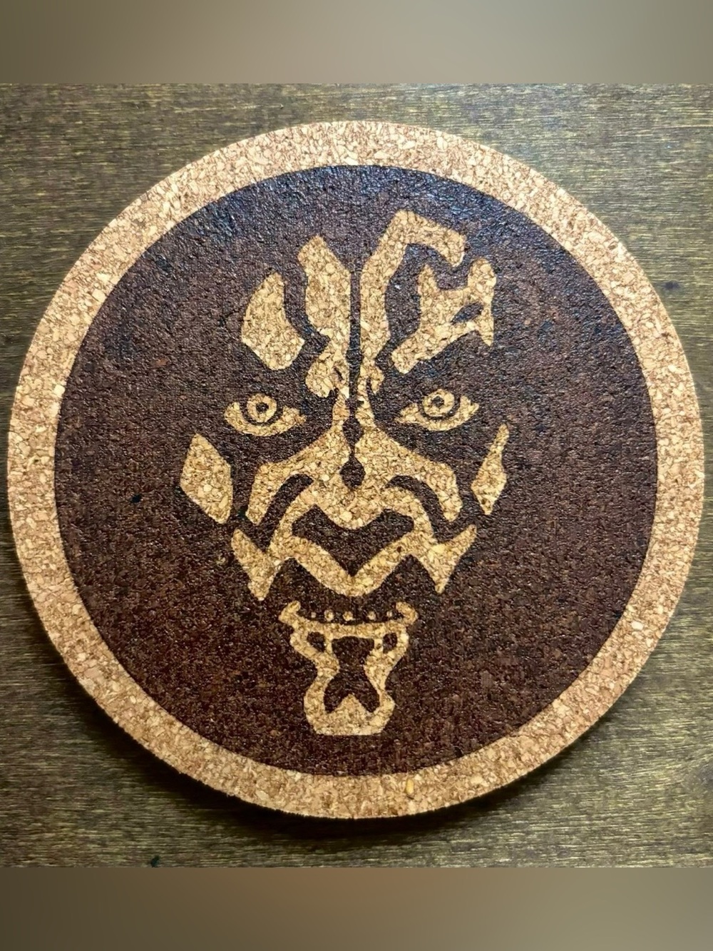 Star Wars Darth Maul Laser Engraved Cork Coaster